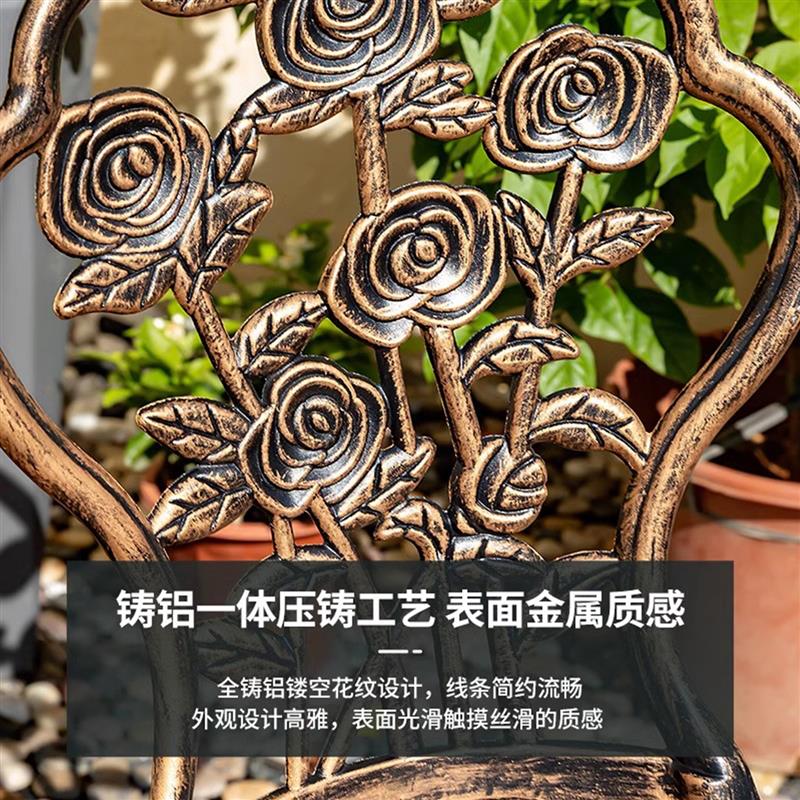 阳台小桌椅件铸铝桌两椅休闲庭院园欧式茶几桌椅圆桌