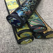 99寸档纯锦缎丝绸扇 礼品折扇袋送扇箍 纯手工宋锦绸缎扇袋