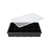 格食品级硅胶冰块模具 威士忌方形冰块盒带盖制冰格鸡尾酒摇冰