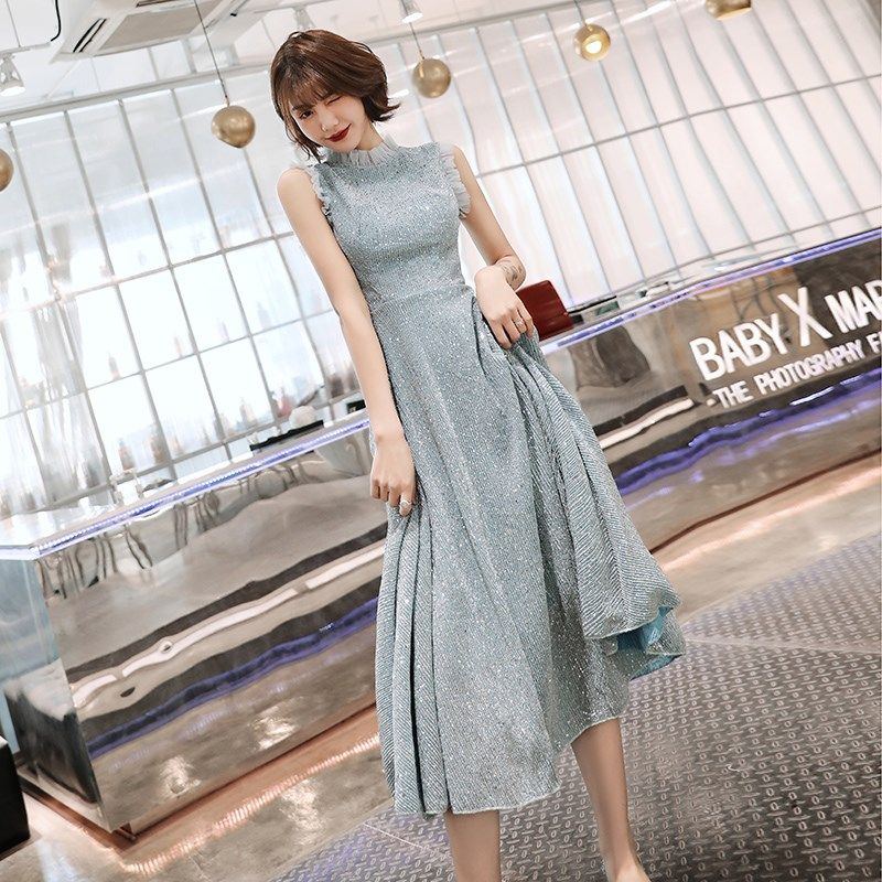 很仙的小晚礼服2025新款高贵气质优雅中长款宴会连衣裙女简单大方