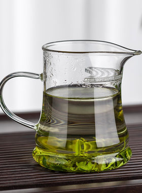 公道杯泡茶月牙杯耐热茶漏一体玻璃杯家用M加厚沏功夫茶具水杯茶