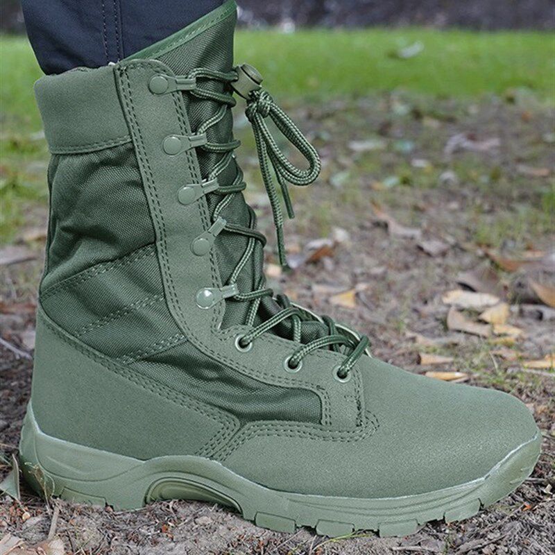 夏季透气户外男作战靴野外徒步沙漠靴高帮战术登山靴安保训练靴
