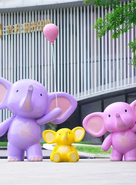 商场售楼部小r区房地产卡通大象摆件