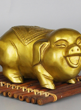 纯铜猪摆件金猪纳福猪十二生肖猪可爱金钱猪聚宝盆猪家居酒柜装饰