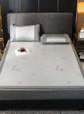 夏季冰丝凉席三件套可水洗床笠款防滑空调凉席子15m18xW2x22米