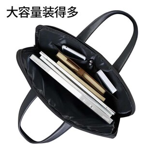 康百手提文件包大容量拉链文件袋帆布公I文包防水4办公防震收纳袋