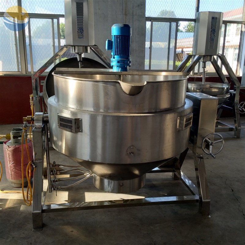肉类搅拌夹层锅 燃气加热200升煮锅 220电搅拌 海产品工业用锅 8