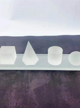 简约家居装饰品透明磨砂水晶几何组F合摆件样板间客厅书房桌面摆