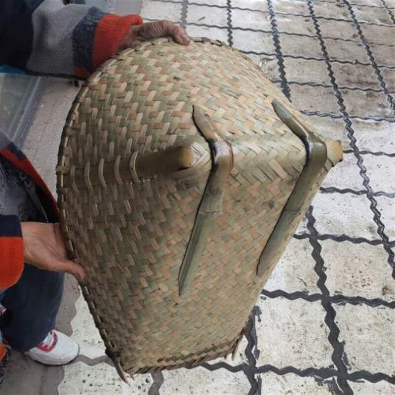 箕砂石扁担挑道具撮箕竹编竹奋工地饰挑砖竹制挑菜农用泥土挑