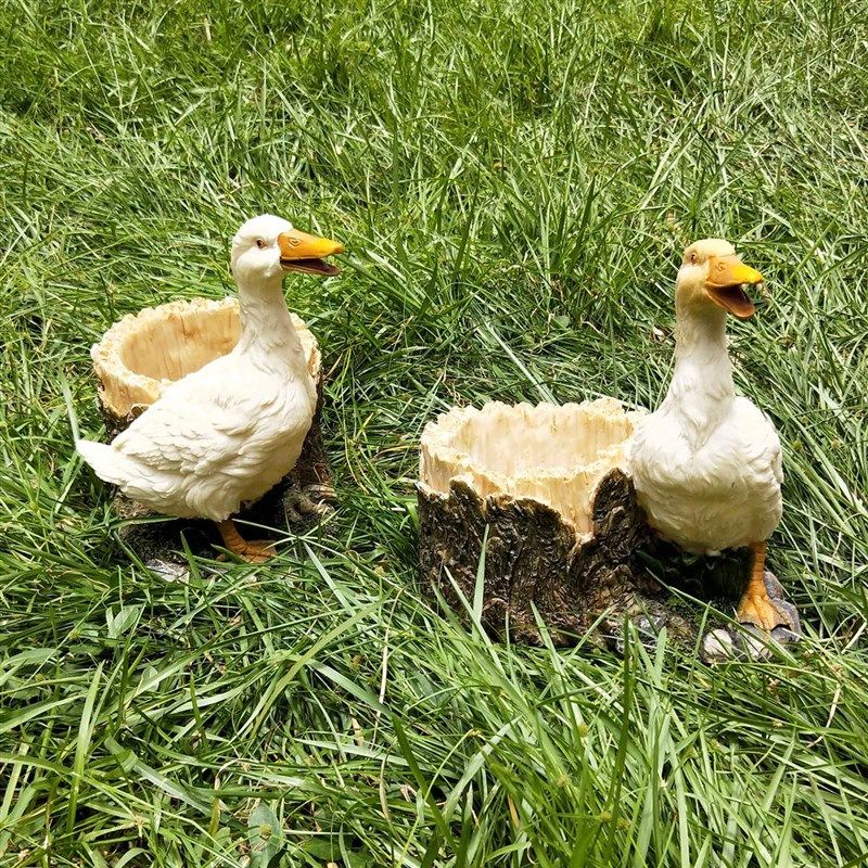大号鸭子家鸭盆仿真小动物造型树脂装饰品园艺多肉器,家居饰品,花盆,淘宝优惠券,粉丝福利购,淘宝优惠卷