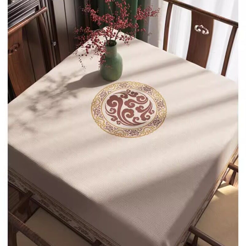 新正方形餐桌棉麻布艺桌布八仙桌小方桌茶几台布垫级感