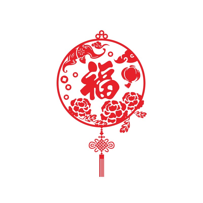 入户玄关22新年装饰品福字门贴电视背景墙面布置春节墙贴画自粘