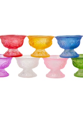 藏传用品供水杯水晶供奉杯七彩琉璃七供八供净水碗家用圣水杯