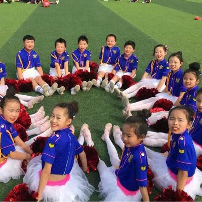 儿童舞蹈纱裙啦啦操演出服小学生幼儿集体班级运动会男女款演出服
