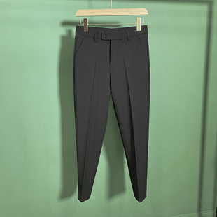 夏季高级坠垂感九分西装裤男韩版修身显高小直筒西裤薄款休闲裤子