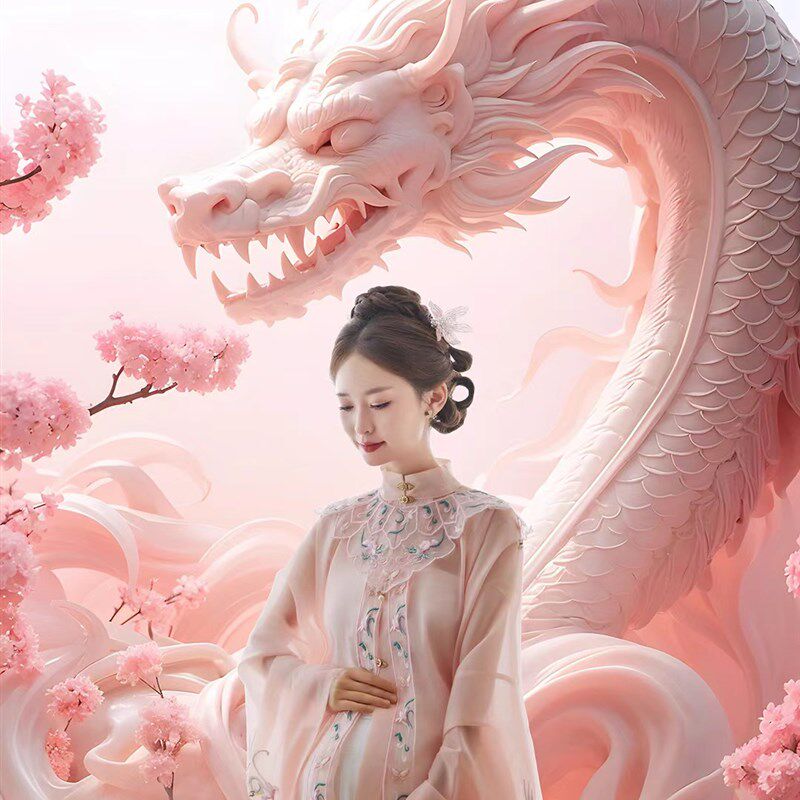 新款孕妇拍照服装影楼孕妈咪复古装中式温柔孕妇照在家拍仙气汉服