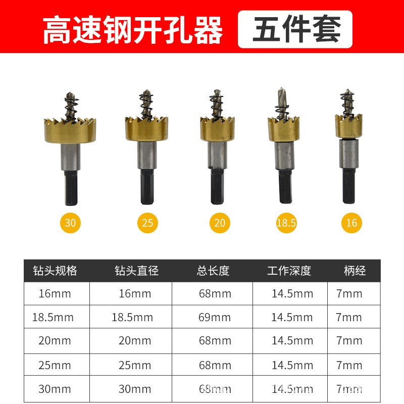 高速钢钻头不锈钢开孔器圆形取孔器金属开口多功能打孔管道扩孔器