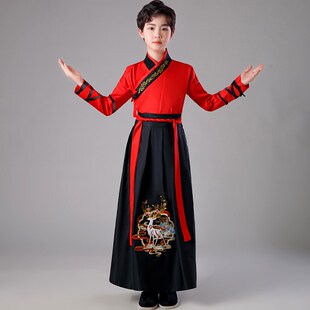 儿童满江红古装汉演出服服男女童中国风中小学生年会班服舞蹈服装