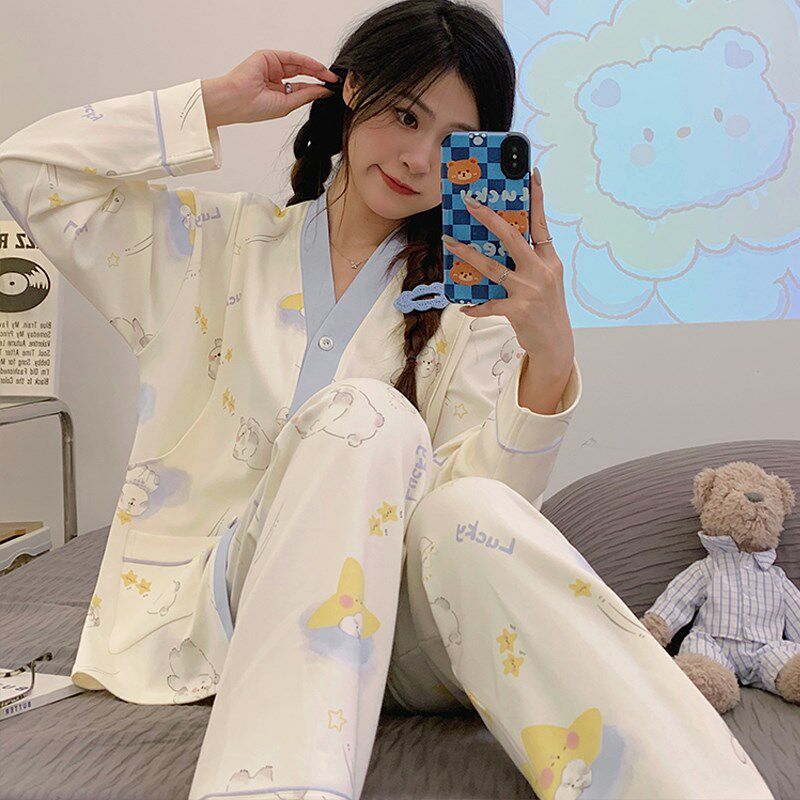 月子服春秋纯棉产后产妇哺乳孕妇睡衣夏季薄款怀孕期家居服可外穿