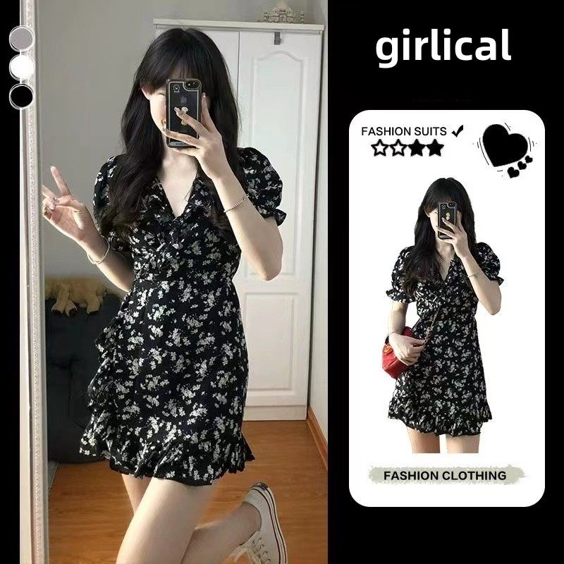 哺乳连衣裙夏季外出辣妈款碎花显瘦一片式小个子喂奶衣服产后女装