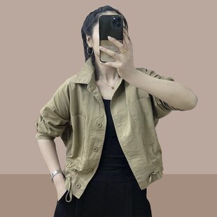 2024春秋新款短外套女士休闲高级感百搭立领宽松减龄上衣薄款夹克