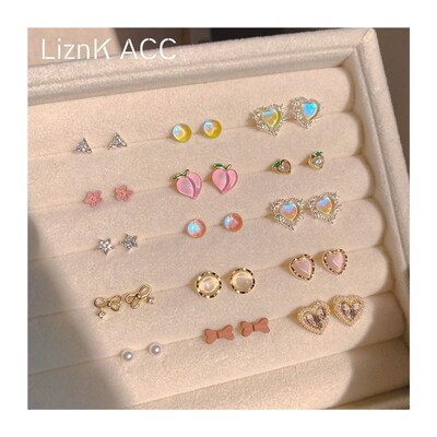 Earring stud set female earrings cartoon creativWe earring