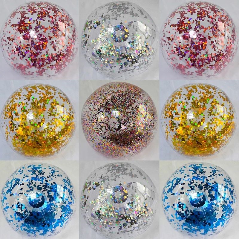 16 Inch Sequins Beach Ball Hyalloween Jumbo Pool Toys Balls