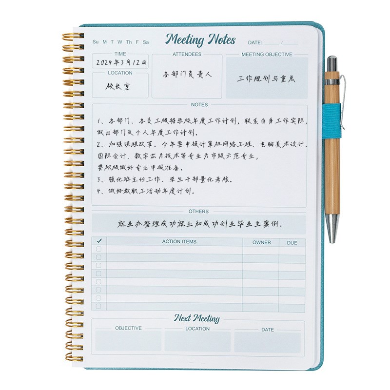 .english meejting records notes book business notebook会议本