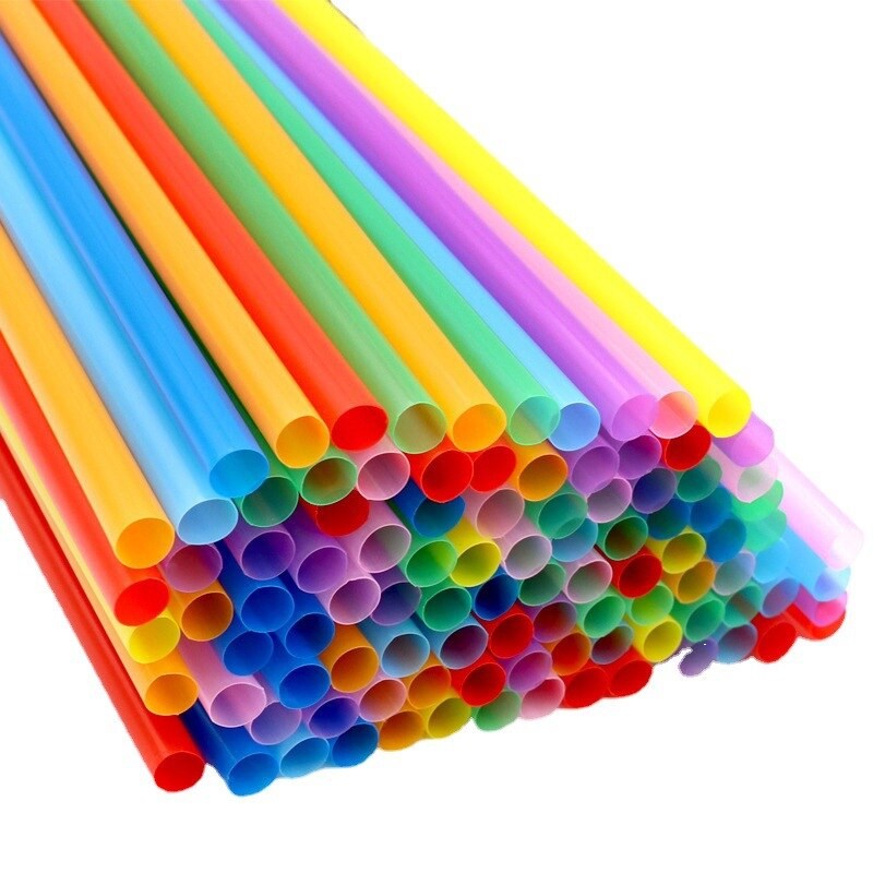 Disposable Plastic Stratws Colorful Party Event Drink 6*190m