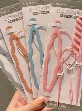 盘发扎头发穿发器梳子儿童女孩绑梳编头发百变懒人造型拉发针神器