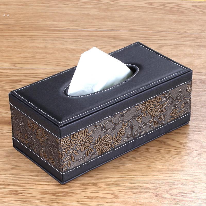 皮革纸巾盒定制印logo餐巾抽纸盒家用客厅创意酒店办公室皮质纸