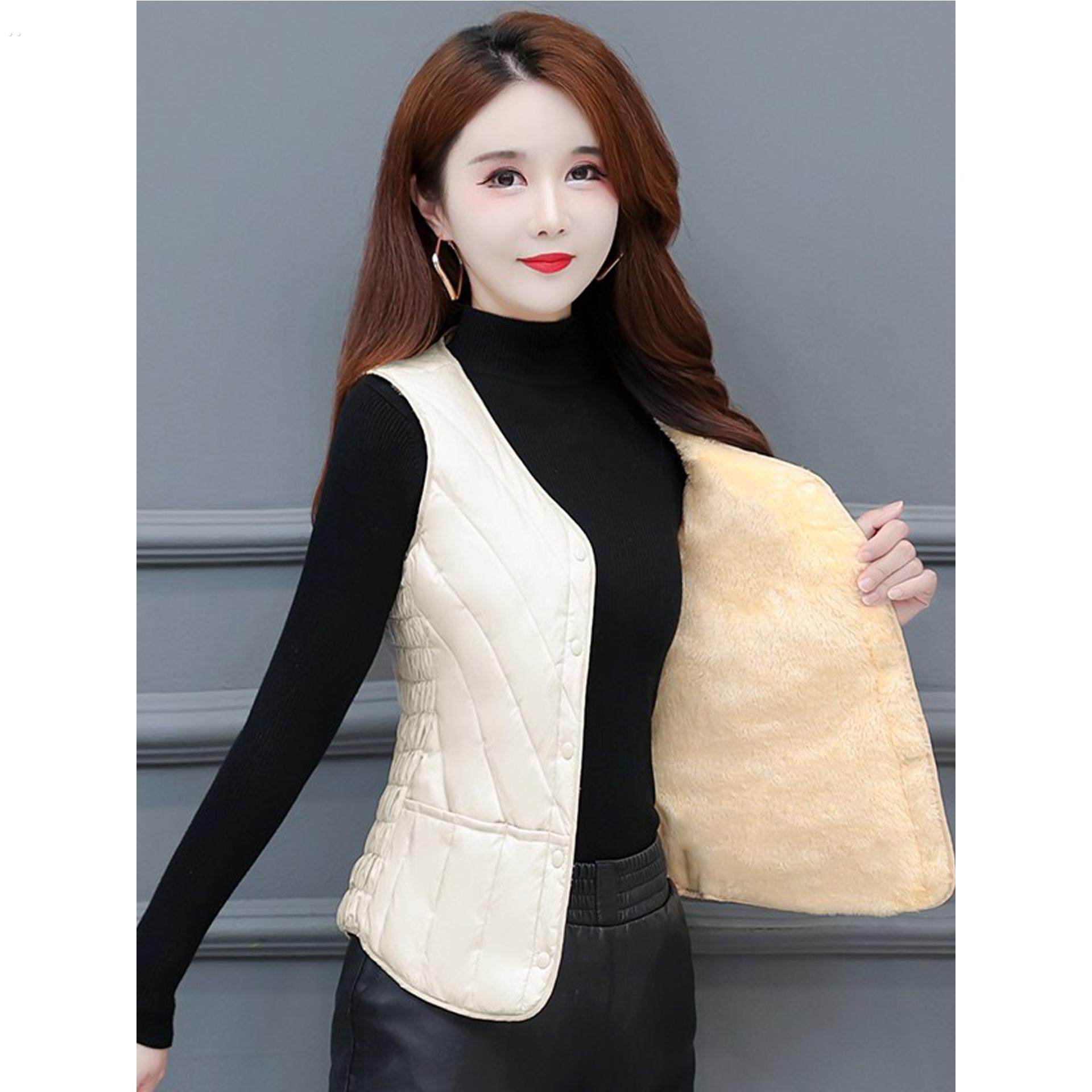 2025新款羽绒棉马甲女大尺码修身短款背心秋冬保暖马夹外穿坎肩内