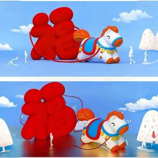 2026福马气模装饰马年拉福气新年元旦美陈装饰商场风景区活动布置