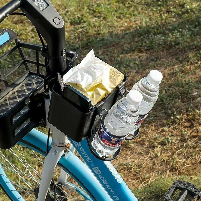 无冲孔电动车前置式储物箱带水杯手机座踏板车摩托车滑板自行车坚