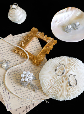 复古风背景布首饰拍照道具贝壳托盘装饰摆件珠宝饰品拍摄场景搭建