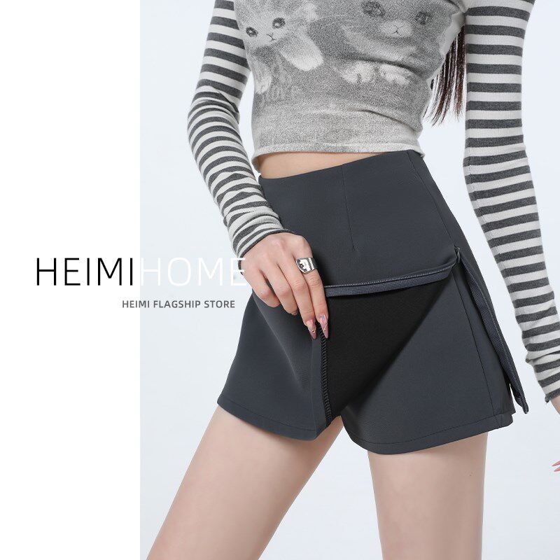 灰色西装半身裙女春夏季高腰侧开叉包臀短裙小个子高级感a字裤裙