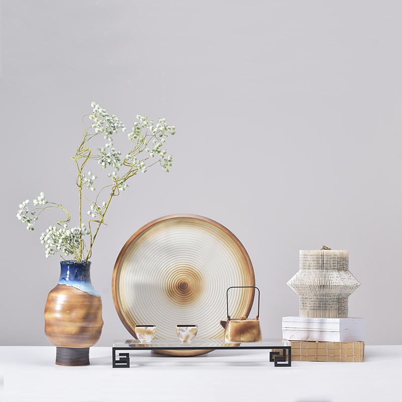 现代新中式陶瓷花器茶具套装样板间客厅书房茶室自由组合装饰摆件