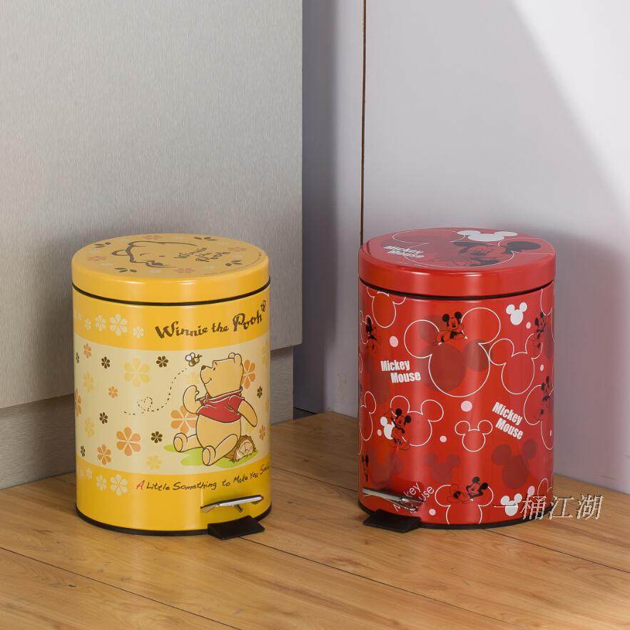 不锈钢垃圾桶 脚踏欧式小号创意 家用卫生间儿童房间X迷你可爱卡