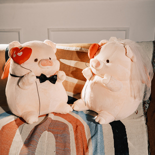 新婚压床娃娃一对婚庆玩偶结婚礼物送人新款 婚房猪猪抱枕可爱公仔