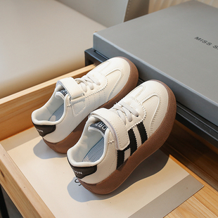 儿童鞋子二棉2023秋冬季新款男童运动鞋小白鞋女童德训鞋加绒板鞋