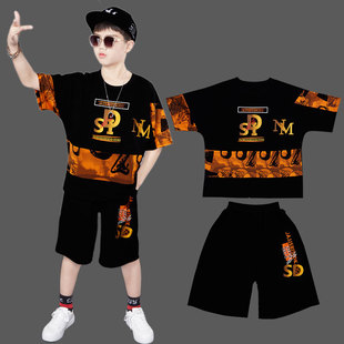 大童男装T恤2023新款 韩版童装男童夏装短袖套装夏天儿童衣服男孩