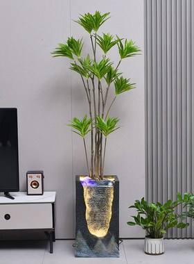 现代轻奢流水摆件循环水景观电视柜旁喷泉落地客厅办公室创意摆件