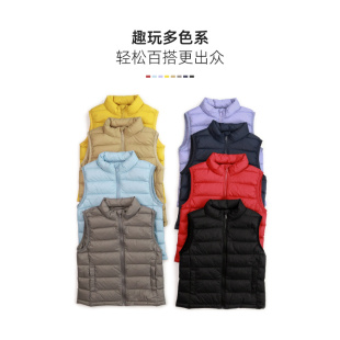 儿童羽绒马甲男童羽绒服保暖内胆女童马甲童装秋冬2023新款轻薄款