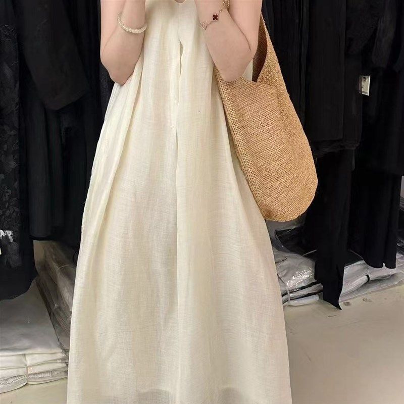 苧麻女装2025夏季新款时尚百搭显瘦吊带裙女设计感小众文艺洋装,女装/女士精品,连衣裙,淘宝优惠券,粉丝福利购,淘宝优惠卷