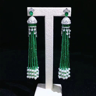 手工制作DIY水晶珍珠流苏耳环材料个性新款耳夹耳钉耳坠饰品配件