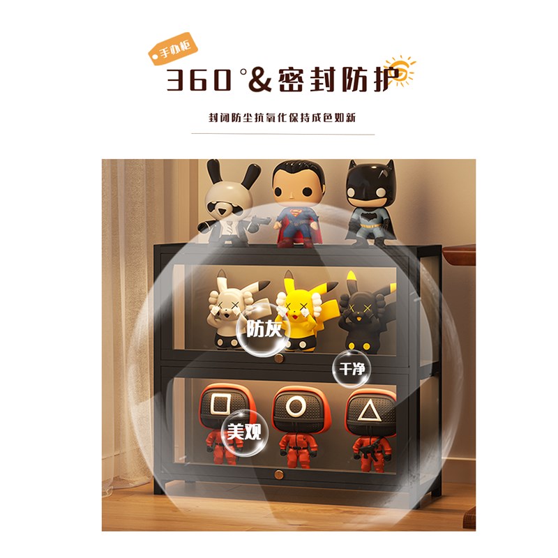 优选展示柜亚克力透明防尘展示架盲盒摆件玩具Q模型收纳柜子陈列.