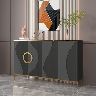 轻奢高级感靠墙收纳鞋柜带岩板大容量储物玄关柜家用门口隔断柜