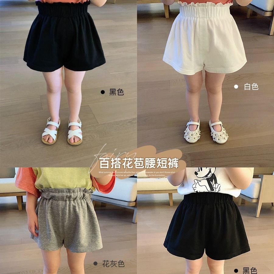 女童装幼儿园百搭洋派薄卫衣休闲短裤儿童宝宝夏季宽松裤子