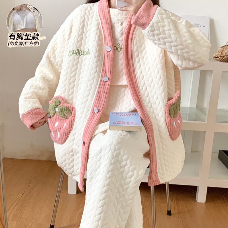 空气棉月子服春秋纯棉产后哺乳三件套孕妇睡衣女秋冬季怀孕期专用