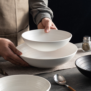 陶瓷汤碗拉面碗日式家用8寸面条碗E斗笠碗大号防烫商用高级感餐具